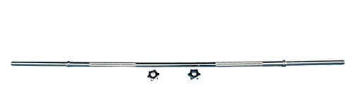 Image of D pro T 1" Solid Weight Lifting Chrome Barbell Bar Dumbbell, 6ft with Spinlock Collars Set (6 Foot Straight Bar)