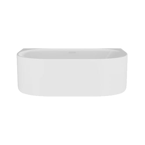Image of Balterley 1600 x 780mm Oval Shower Bath with Legs, Waste & Overflow, Back to Wall Double Ended Back to Wall Gloss White Soaking Shower Bath, Acrylic Baths, Adjustable Leg Set (White)