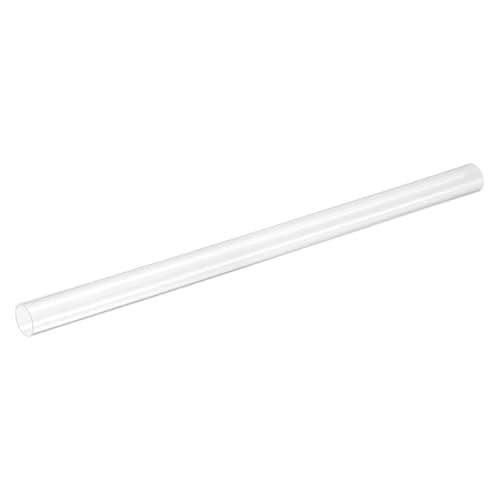 Image of sourcing map Clear Rigid Acrylic Pipe, 12mm(0.47") ID x 16mm(0.63") OD 12" Round Polycarbonate Tube Plastic Tubing for Plumbing, Lighting, Aquarium, DIY Projects
