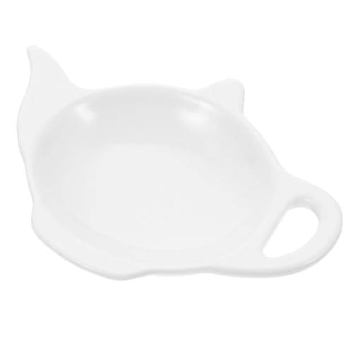Image of Ciieeo Household Tea Bag Holder Dish 4.80X3.35In Decorative Porcelain Teapot-Shaped Teabag Tray for Used Tea Bags and Snacks Home Accessory