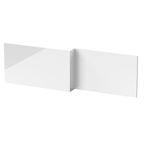 Image of Balterley Front Bath Panel L Shape 1800mm, MDF Bath Panels White, Bathroom Front Panels for Bathtub, Waterproof Side Panel for L-Shaped Bathroom Baths and Soaking Tubs (White)