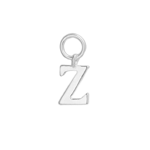 Image of Sterling Silver A-Z Letter Alphabet Initial DIY Charm Pendant 10 x 8mm (Z)