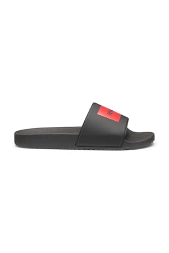 Image of HUGO Mens Timein slid Slides with logo strap Size 7
