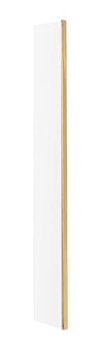 Image of Balterley Wetroom Shower Return Screen, Glass Shower Screen for Wet Room and Bathroom, 8mm Toughened Safety Glass Return Screens, Reversible Wetroom Screens - 215 x 1850mm (Brushed Brass)