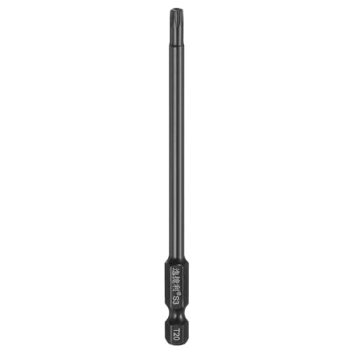 Image of sourcing map T20 Security Torx Head Screwdriver Bit 1/4" Hex Shank 4" (100mm) Long Magnetic Tamper Proof 6 Point Star Screw Driver Drill Bit S3 Steel Mirror Polished Power Tool with Hole