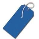Image of 250 Large Reinforced Blue Strung Tags Luggage Labels 120 x 60mm