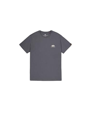Image of Alpha Industries Basic T Small Logo T-Shirt for Men Greyblack