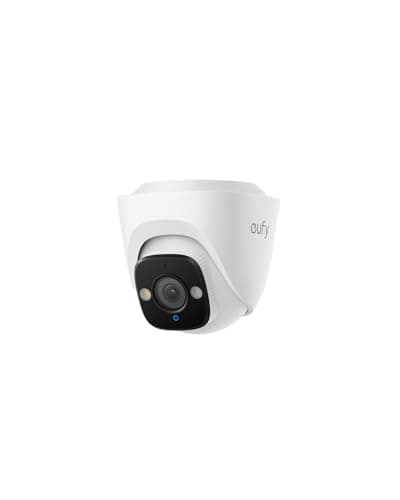 Image of eufy Security PoE Turret CCTV Camera E41 Add-On, Wired Outdoor Surveillance, 4K UHD, 122° FOV, F1.6 Colour Night Vision, 24/7 Recording, Person/Vehicle/Pet AI Detection, Red & Blue Lights, IP67