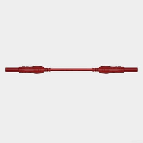 Image of 4mm Safety Banana Jack Test Connector Male to Male Engineered for CAT III 1000V Electrical Safety Standards and 32A Current Capacity Testing (Red)