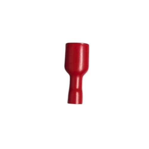 Image of Fully Insulated Female Push-On Terminals Spade Electrical Terminals Receptacle Width of 6.3mm Available In 3 Different Yellow- 24 Amp, Red-10 Amp Blue-15 Amp (20, Red, 6.3mm)