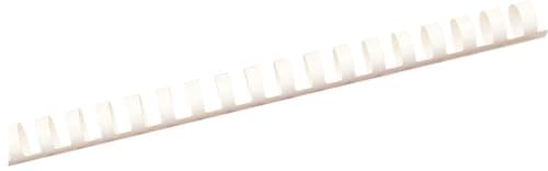 Image of Albyco Plastic Binding Combs Binding Rings 21 Rings Diameter 8 mm White Binding Capacity 45 Sheets Length A4 Pack of 100