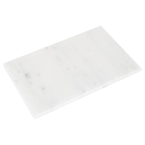 Image of Argon Tableware Rectangle Marble Chopping Board - 40cm x 30cm - White - 1x Non-Slip Stone Kitchen Cheese Bread Meat Cutting Serving Counter Work Top Protector Slab