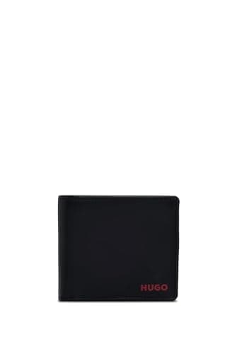 Image of HUGO Mens Subway 4 cc Coin Embossed-Logo Wallet in Leather