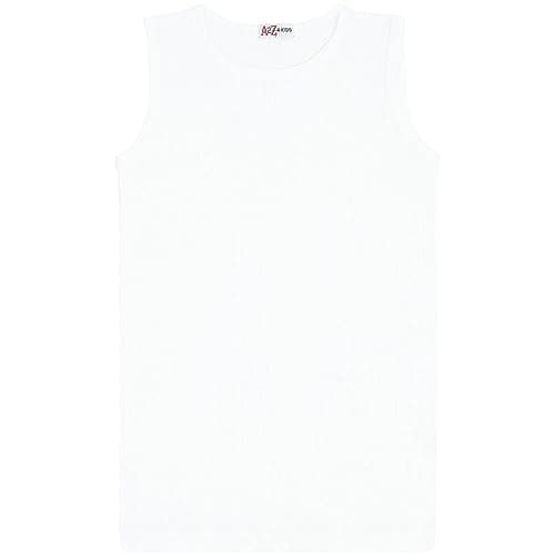 Image of A2Z 4 Kids Girls Ribbed Vest Top 100% Cotton Stylish Top Summer Comfortable Fashion - Vest 002 White 11-12