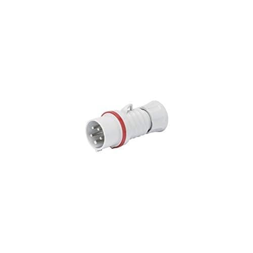 Image of Gewiss GW60020H 32 Amp 5 Pin 3P+N+E Industrial Plug IP44 Splashproof 346 - 415 Volt Red, Used in 3 Phase Machinery, Welders Drills
