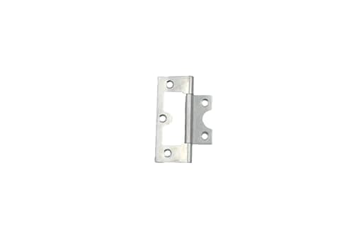 Image of Bright Zinc Plated Flush Hinges, 75mm/60mm/50mm, Pack of 2, Corrosion Resistant, Pre-drilled Holes (60mm)