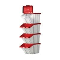 Image of BARTON MF STORAGE BINS RED LIDS PK4