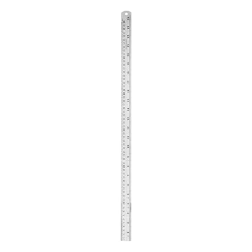 Image of sourcing map Stainless Steel Metal Ruler 60cm/24" Dual Scale Metric Inch Straight Edge Measuring Tool with Conversion Table (1-1/8")