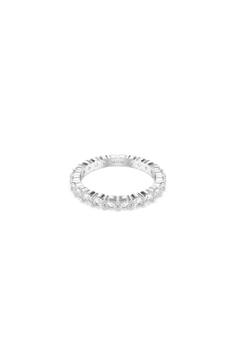 Image of Swarovski Matrix Vittore ring, Round cut, White, Silver-tone finish