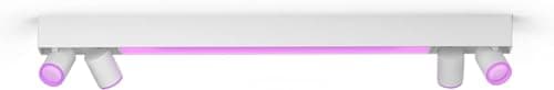 Image of Philips Hue Centris White and Colour Ambiance Smart Ceiling Bar Light, 4X SpotLights [GU10 Spot] with Bluetooth, White. Works with Alexa, Google Assistant and Apple HomeKit