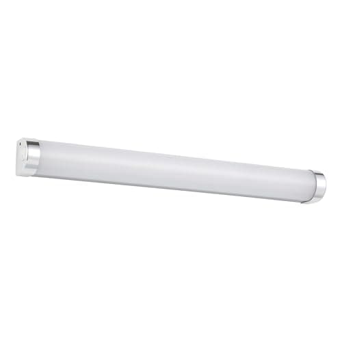 Image of Eglo LED Bathroom wall Light Tragacete 1, Vanity Mirror lamp with Switch, Over Cabinet Lighting Made of Plastic and Metal in Silver, White and Chrome, Neutral White, IP44, 18 inches