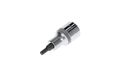 Image of GEDORE red Screwdriver bit socket hex, 4 mm AF, 1/2" 12.5 mm, Screwdriver bit socket, Tool, R62550410, Steel
