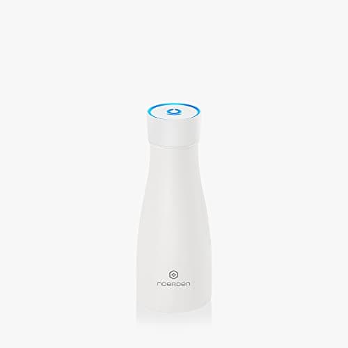 Image of NOERDEN - Smart Water Bottle LIZ 350 - Stainless-Steel Self-Cleaning Water Bottle - BPA Free Lid, UV Sterilisation, Hydration Reminder and Temperature Rage LED Indicator - 0,35l - White