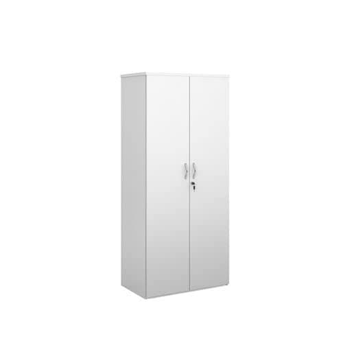 Image of Office Monster Vinson double door cupboard 1790mm high with 4 shelves - white