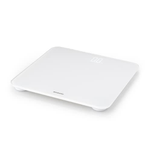 Image of Brabantia Renew Digital Bathroom Weighing Scales (White) Battery-Powered Personal Body Weight Scales with Backlit LED Display