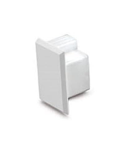 Image of 25mm x 40mm PVC White Electrical Cable Cover Mini Trunking Conduit Wire Tidy Self Adhesive + Bends (1 x 25mm x 40mm End Cap Only)