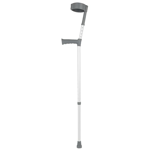 Image of The Helping Hand Company Double Adjustable Crutches – Pair of Lightweight Forearm Crutches with Comfy Handle, Regular Height 53–109cm (670-940mm (Single))