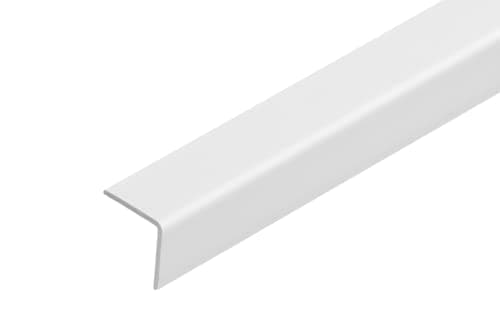 Image of White Plastic PVC Corner 90 Degree 1 Meters Angle Trim Wall Corner Guard Edge Protector TMW Profiles (20mm x 20mm x 1M)