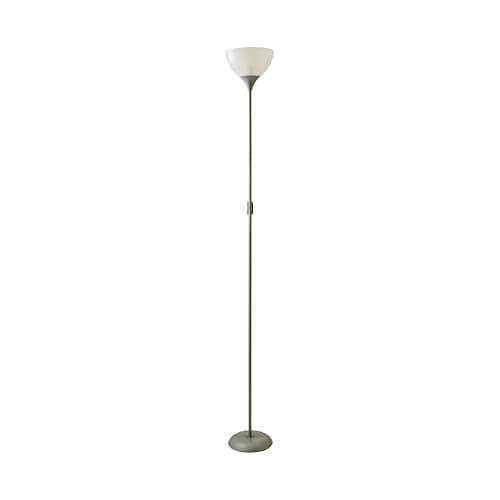 Image of MiniSun | Modern Silver Uplighter Floor Lamp with a White Shade | Floor Lamps & Torchieres, Home Décor & Improvement Essential