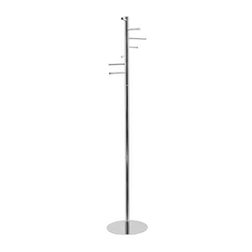 Image of Maul MAULcalima Coat Stand | Sturdy Standing Coat Rack for Private Use in Metallic Look | Elegant Clothes Stand Ideal for Entrance Areas, Office Spaces or Home | Silver