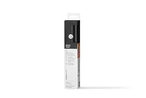 Image of Cricut Joy Xtra Smart Permanent Adhesive Vinyl | 24.1 cm × 0.9 m | Black | Self-Adhesive Vinyl Sheet | Ideal for Customising Mugs, Bottles, Labels, Signs & DIY Crafts
