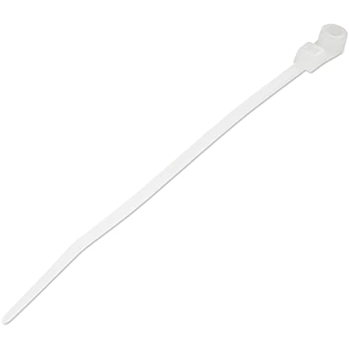 Image of StarTech.com 4"(10cm) Cable Ties with Mounting Hole - 1/16"(2mm) wide, 7/8"(24mm) Bundle Dia. 18lb(8kg) Tensile Strength, Nylon 66 Self Locking Ties w/Screw Hole, UL Listed, 100 Pack(CBMZTS10N4)