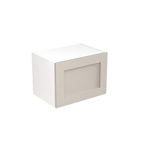 Image of Kitchen Kit Flatpack Wall Cabinet - Shaker Door - Screwless Quick Build Kitchen Unit - Wall Mounted Bridging Unit - 500x360mm - Light Grey Matt