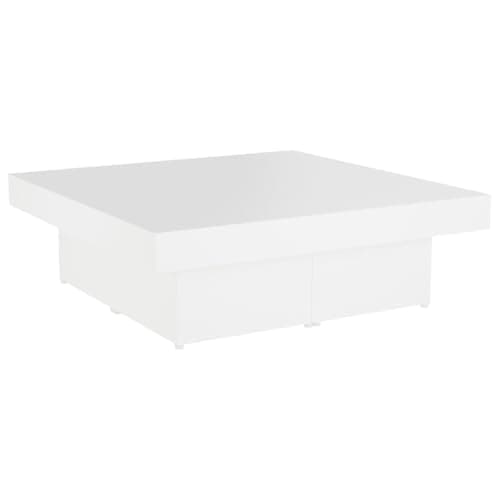 Image of vidaXL White Square Coffee Table - 90x90x28 cm - Modern Style Engineered Wood Centre Table for Living Room or Office'.