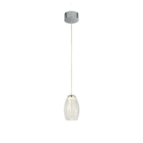 Image of Searchlight Cyclone 1 Light Pendant, Clear Glass 3000K