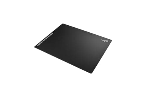 Image of ASUS ROG Moonstone Ace L Glass Gaming Mouse Pad, Ultra smooth Surface, Noise Reducing Design, 9H Tempered Glass, Impact & Scratch Resistant, Anti slip Silicone Base, 500 x 400 mm, Black