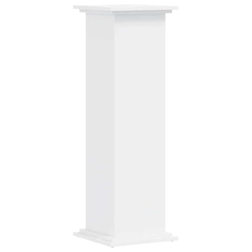 Image of vidaXL Plant Stand White Engineered Wood - Patio Pot Holder, Flower Stand for Indoor/Outdoor - Dimensions: 33x33x100 cm, Max Load 60 kg