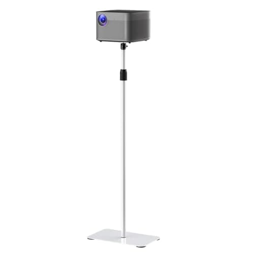 Image of suptek Projector Stand Floor Adjustable Height from 1015 to 1385mm Universal Projector Floor Mount 360 Degree Rotation, White PR001FW