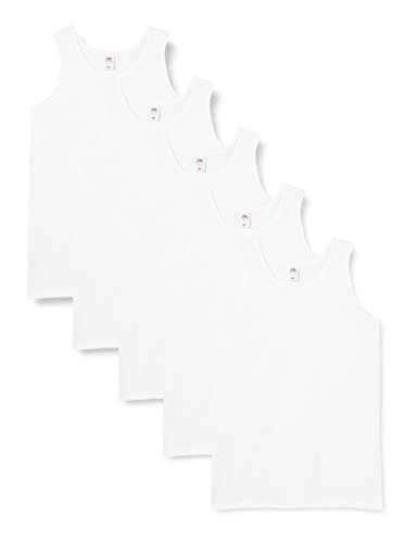 Image of Fruit of the Loom Men's Athletic Lightweight Vest Pack of 5, White, Large
