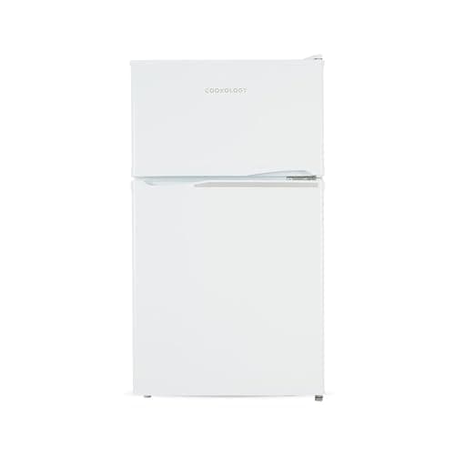 Image of Cookology UCFF87WH 47cm Freestanding under counter Small Fridge Freezer in White - 87 Litre Capacity - 2 Doors - Adjustable Temperature Control - LED Light - 3 Star Freezer Rating