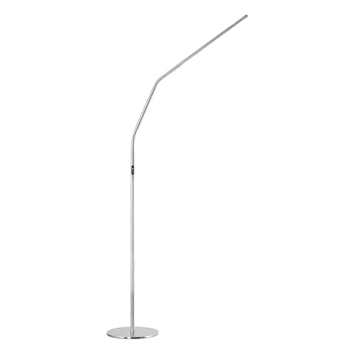 Image of Daylight Slimline 4 LED Floor Lamp - 6,000K, 3,200 Lux, 4 Brightness Levels, USB-C Port for Fast Charging - Sleek Design, Anti-Glare Shade, Flexible Height Adjustment - Brushed Steel