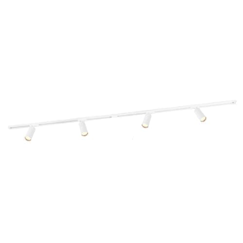 Image of Ledvion - Track Lighting, 2m, 1-Phase, Without GU10 Light Source, White, 4 Spotlights, Ceiling Lights, gu10 led Bulbs, Kitchen Lights Ceiling, Extendable & Flexible