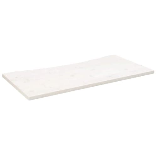 Image of vidaXL Solid Pine Wood Desk Top - Versatile White Desktop for Multiple Uses - Handmade, Treated Surface - 110x55x2.5 cm