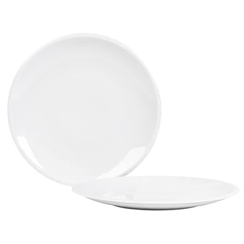 Image of Kahla P506188 2 Pack Large Round Dinner Plates, 26 cm Diameter Plate, Stackable Dinnerware, Easy to Store, Dishwasher/Microwave Safe, White