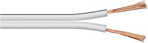 Image of electrosmart 50m White Loud Speaker Cable Wire - Multi-Strand Ideal for Car Audio & Home HiFi - Outside Dimensions of Cable: 4mm x 2mm …