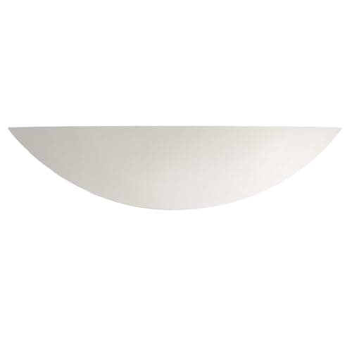 Image of Britalia White Plaster Ceramic Single Lamp Curved Wall Uplighter 400mm, 1 x E27 ES Large Edison Screw Light Bulb Required (Not Included) | Suitable for Standard or Smart LED Lamps